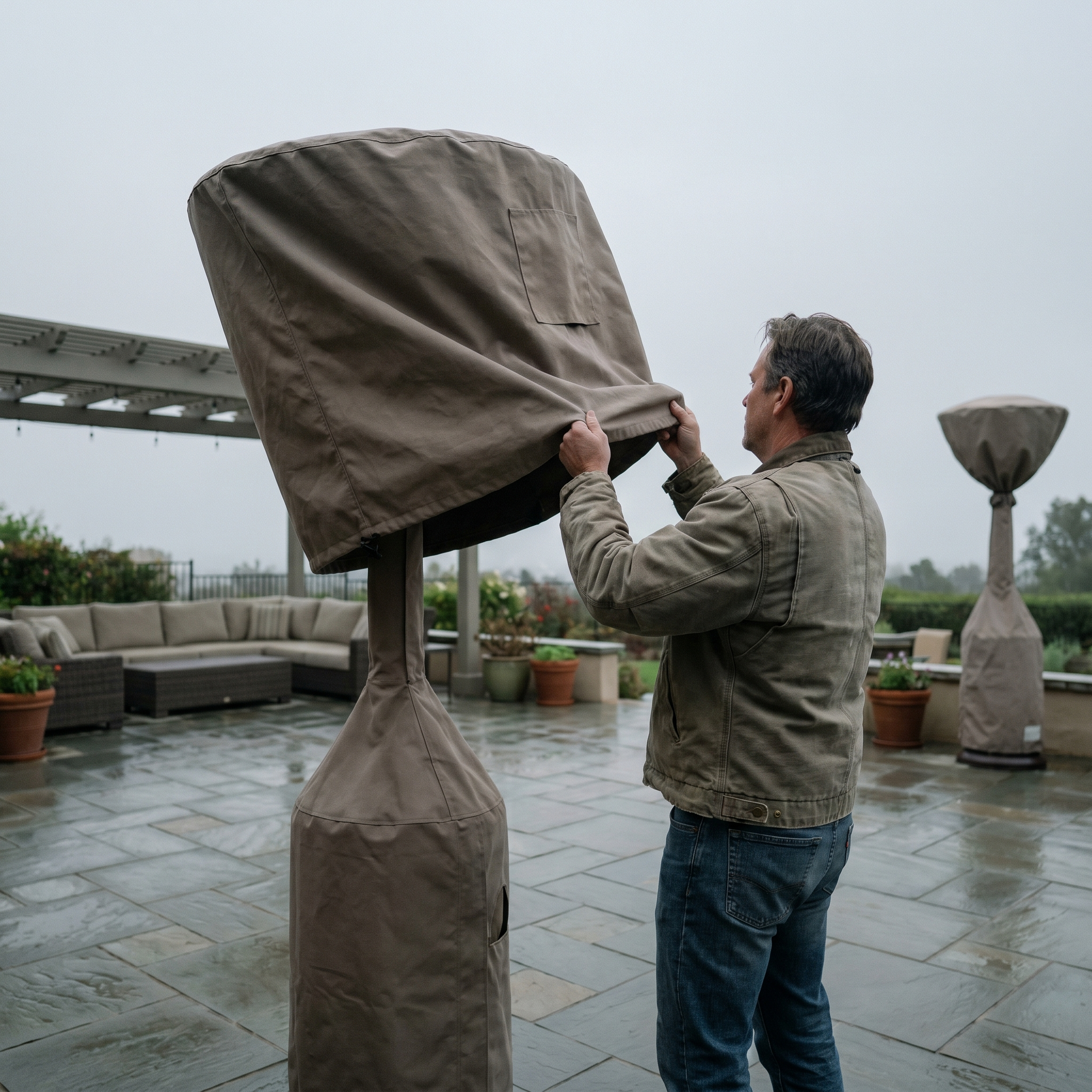 Patio Heater Cover Waterproof Full Length | Fits Mushroom Style Heaters