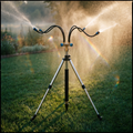 Garden Sprinkler System Tripod | 4 Arm Adjustable Gooseneck | Lawn and Yard Irrigation