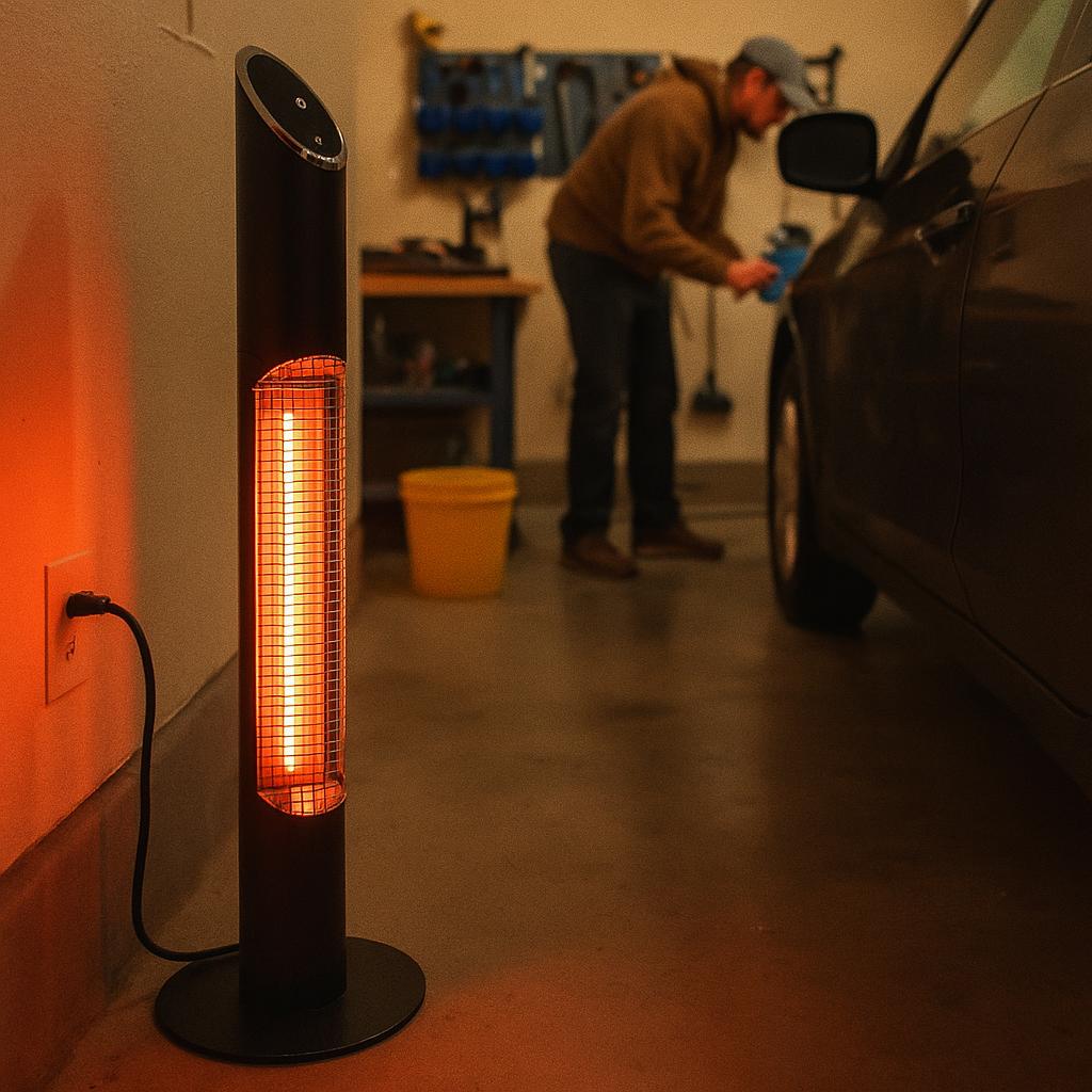 Portable Infrared Electric Patio Heater | 1500W | Indoor & Outdoor Standing Heater for Patio, Garage & Backyard